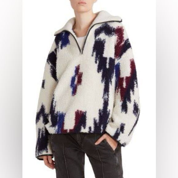 Isabel Marant Etoile Marner Fleece Zip Up Sweater Size 34 - Picture 2 of 12
